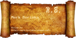 Merk Boriska névjegykártya